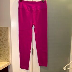 Calvin Klein Ribbed High Waist 7/8 Tight Womens Size L Fuchsia Legging NWT